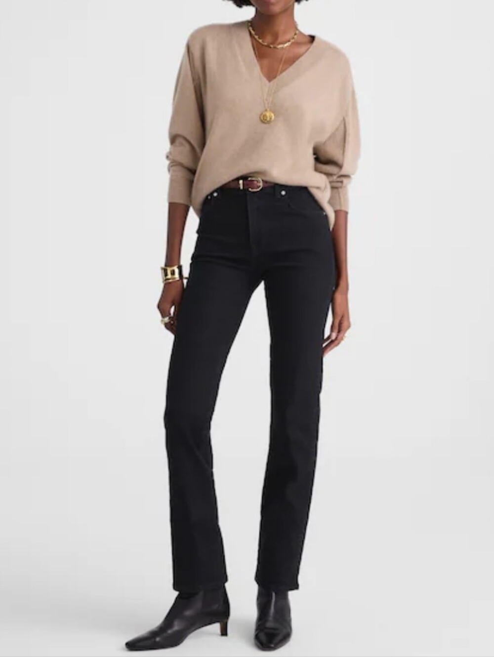 Madewel l Black Longline Straight Jeans Women Size 29 New